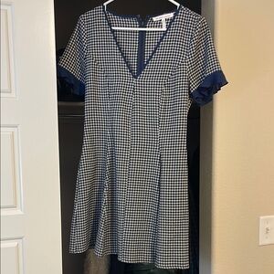 Navy Checkered Dress